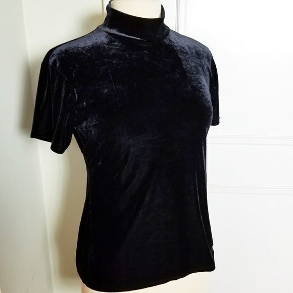 Black Velvet Mock Turtleneck Short 